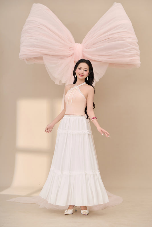 Xu Lace Halter Top - Pink