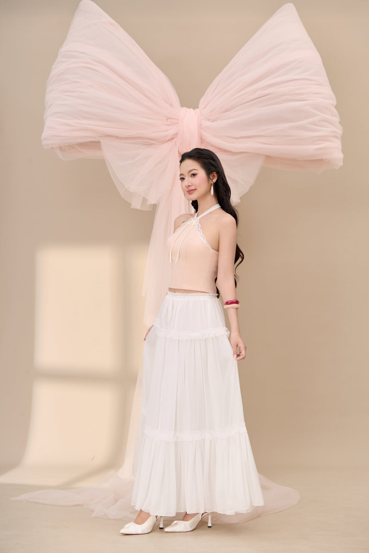 Xu Lace Halter Top - Pink