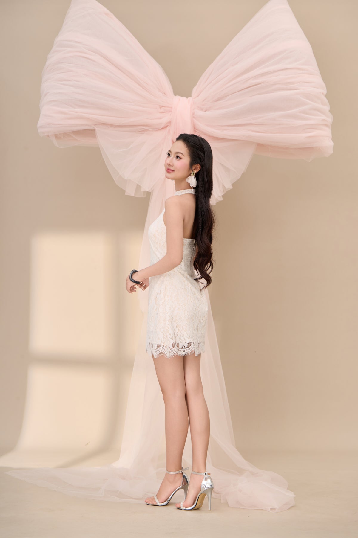 Anne Eyelash Lace Trimming Mini Dress