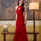 Rui Maxi Mesh Dress - Red