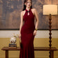 Rei Qi Pao Maxi  Dress - Burgundy