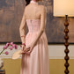 Fu Jaquard Corset Drop Waist Maxi Dress - Pink