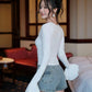 Mia long bell sleeves top - White