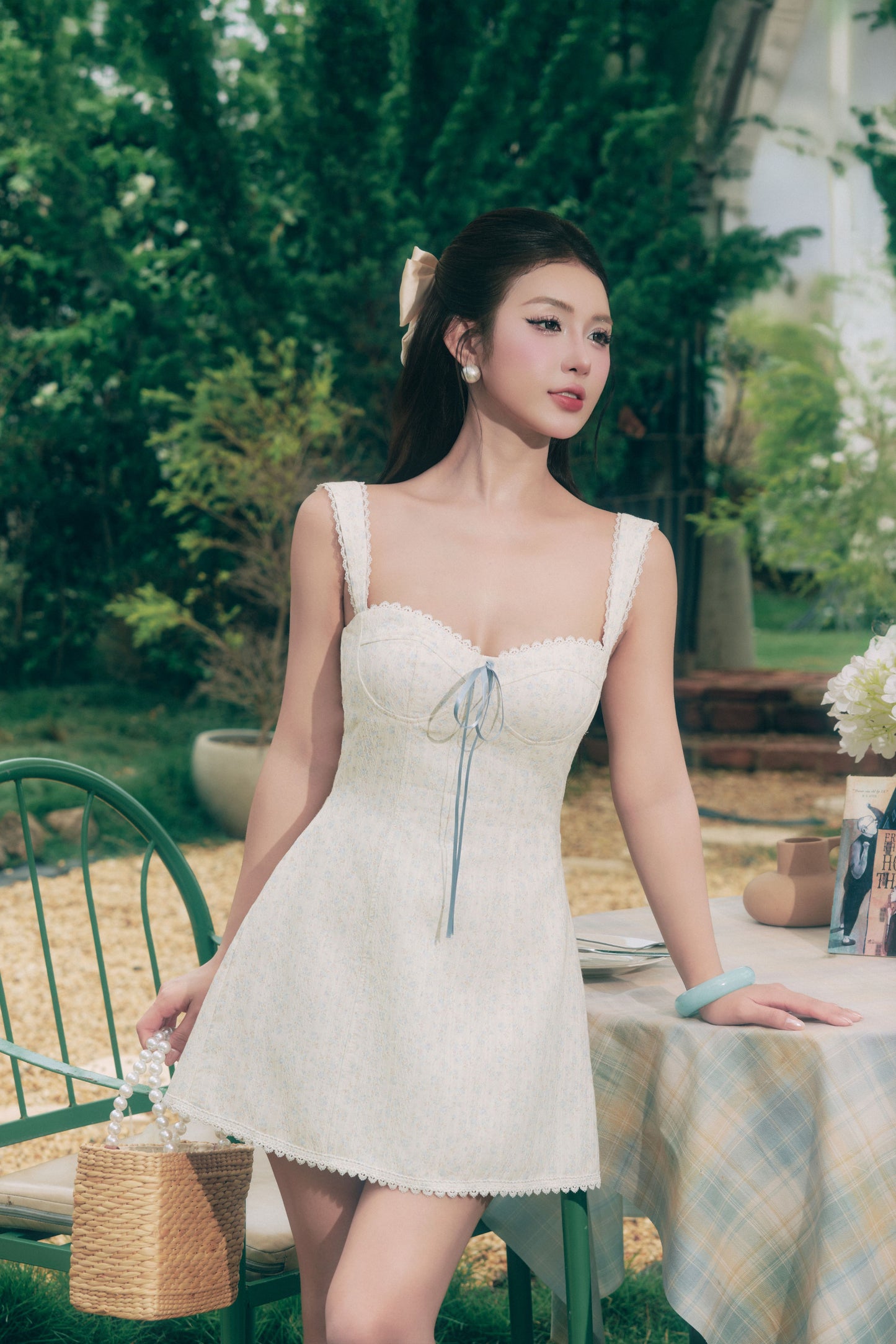 Wisteria Bustier A Line Mini Dress - Blue (PO - 40 Days)