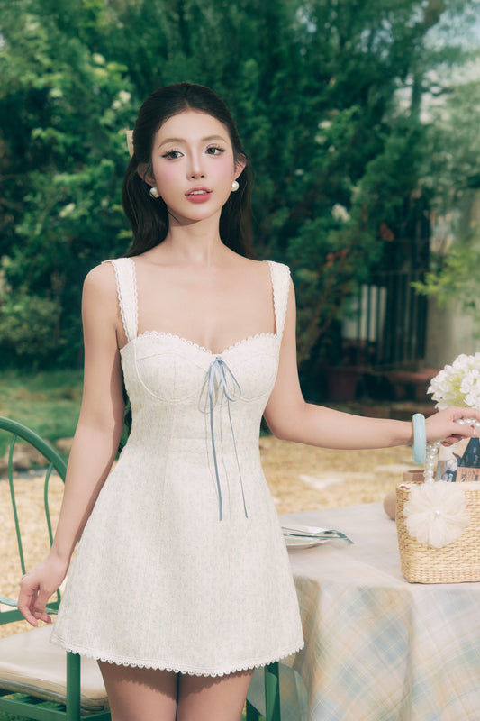 Wisteria Bustier A Line Mini Dress - Blue (PO - 40 Days)