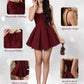 Chrissy Pleated Dress - Burgundy
