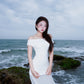 Solana Maxi Mesh Dress In White