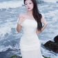 Solana Maxi Mesh Dress In White