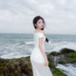 Solana Maxi Mesh Dress In White