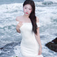 Solana Maxi Mesh Dress In White