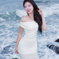Solana Maxi Mesh Dress In White