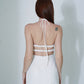 FAYE Ruched Dress in White