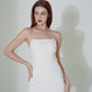 FAYE Ruched Dress in White
